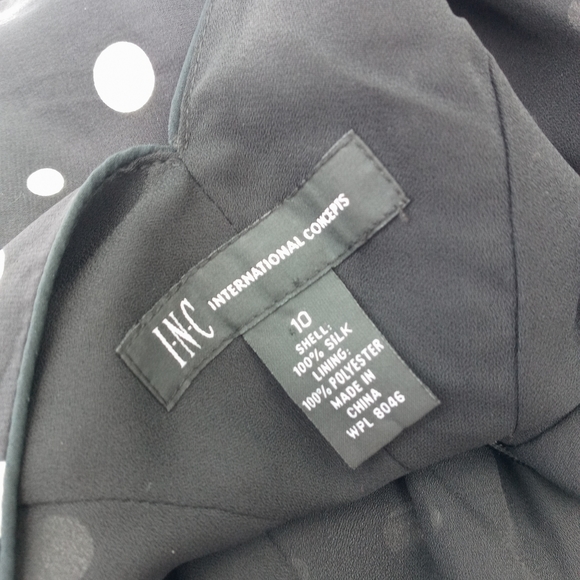 INC. Polka Dot Silk Dress Size 10 - Picture 3 of 10